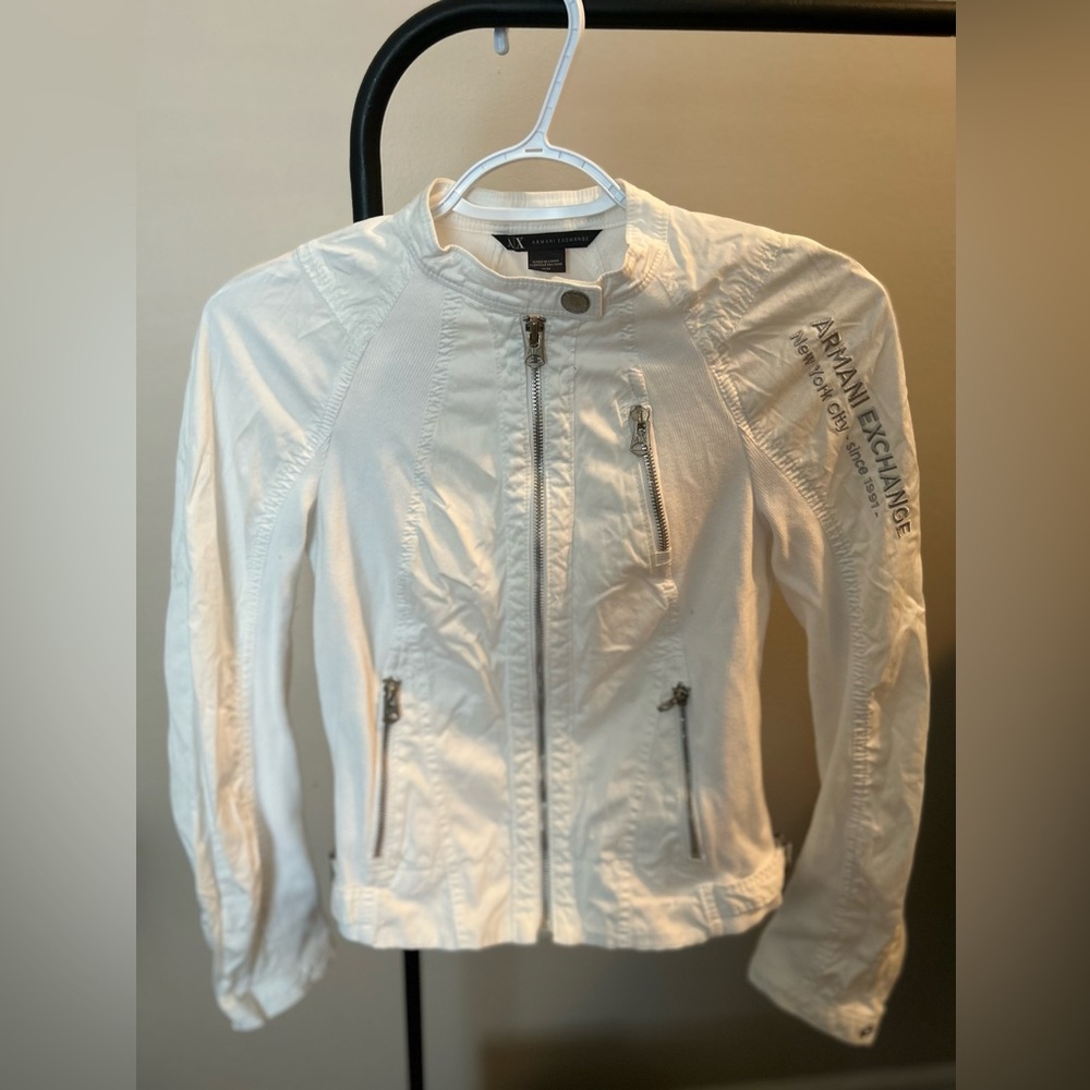 Woman’s White Armani Exchange Jacket